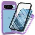 thumbnail image 1 of Clear Case for Google Pixel 9 / 9 Pro with Screen Protector, Dual-Layers Transparent Hybrid Rugged PC Silicone Shockproof Case Military Grade Lens Protection Cover for Google Pixel 9 / 9 Pro, Purple, 1 of 6