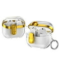 thumbnail image 1 of Clear Case for Samsung Galaxy Buds 3/ Galaxy Buds 3 Pro, with Keychain Lock Button Wireless Charging Support Anti-Scratch Not-Yellowing Dustproof Bumper Case Cover, Gold, 1 of 7