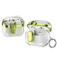 thumbnail image 1 of Clear Case for Samsung Galaxy Buds 3/ Galaxy Buds 3 Pro, with Keychain Lock Button Wireless Charging Support Anti-Scratch Not-Yellowing Dustproof Bumper Case Cover, Green, 1 of 7