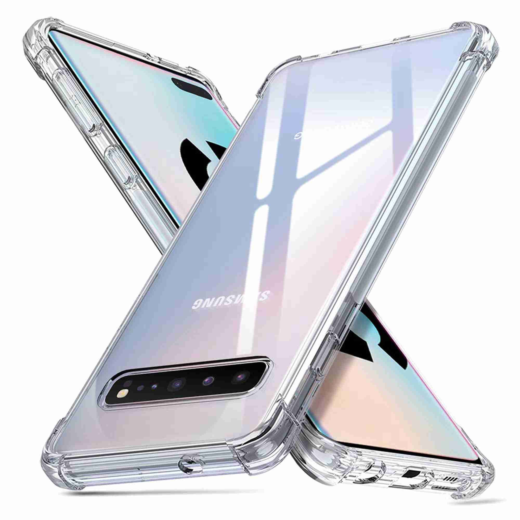 Clear Case for Samsung Galaxy S10 5G Soft Flexible TPU Ultra Thin Shockproof 4 Corners Bumper Transparent Back Cover Cases Drop Protection for