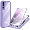 thumbnail image 1 of Clear Case for Samsung Galaxy S21 FE (Not s21) with Built-in Screen Protector, Slim Full Body Rugged Soft TPU Bumper Protective Phone Cover Case for Samsung Galaxy S21 FE QC Purple, 1 of 7