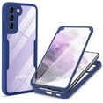thumbnail image 1 of Clear Case for Samsung Galaxy S21 FE (Not s21) with Built-in Screen Protector, Slim Full Body Rugged Soft TPU Bumper Protective Phone Cover Case for Samsung Galaxy S21 FE QC Blue, 1 of 8