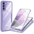 thumbnail image 1 of Clear Case for Samsung Galaxy S21 FE (Not s21) with Built-in Screen Protector, Slim Full Body Rugged Soft TPU Bumper Protective Phone Cover Case for Samsung Galaxy S21 FE QC Purple, 1 of 7