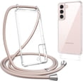 thumbnail image 1 of Clear Case for Samsung Galaxy S22 Plus 5G with Adjustable Neck Lanyard Strap,Soft Slim TPU Shockproof Protective Cover for Samsung Galaxy S22 Plus 5G-Rose Gold, 1 of 12