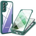thumbnail image 1 of Clear Case for Samsung Galaxy S22+ Plus (Not S22) with Built-in Screen Protector, Slim Full Body Rugged Soft TPU Bumper Protective Phone Cover Case for Samsung Galaxy S22 Plus 5G QC Green, 1 of 7