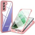 thumbnail image 1 of Clear Case for Samsung Galaxy S22+ Plus (Not S22) with Built-in Screen Protector, Slim Full Body Rugged Soft TPU Bumper Protective Phone Cover Case for Samsung Galaxy S22 Plus 5G QC Pink, 1 of 8