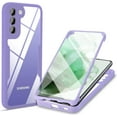 thumbnail image 1 of Clear Case for Samsung Galaxy S22+ Plus (Not S22) with Built-in Screen Protector, Slim Full Body Rugged Soft TPU Bumper Protective Phone Cover Case for Samsung Galaxy S22 Plus 5G QC Purple, 1 of 8