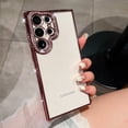 thumbnail image 1 of Clear Case for Samsung Galaxy S22 Ultra with Glitter Bling Rhinestone Camera Lens Frame Luxury Phone Case, Soft Silicone Shockproof Military Grade Protection Slim Cover for Galaxy S22 Ultra, Rosegold, 1 of 7