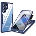 thumbnail image 1 of Clear Case for Samsung Galaxy S22 Ultra (Not S22) Built-in Screen Protector, Slim Full Body Rugged Soft TPU Bumper Phone Cover Case for Samsung Galaxy S22 Ultra 5G QC Blue, 1 of 8