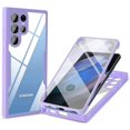 thumbnail image 1 of Clear Case for Samsung Galaxy S22 Ultra (Not S22) Built-in Screen Protector, Slim Full Body Rugged Soft TPU Bumper Phone Cover Case for Samsung Galaxy S22 Ultra 5G QC Purple, 1 of 8