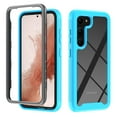 thumbnail image 1 of Clear Case for Samsung Galaxy S23, Hybrid Rugged PC Soft TPU Dual-Layers Military Grade Shockproof Anti-Slip Cover High-Transparency Lens Protection Non-Yellowing Anti-Slip Case, Lightblue, 1 of 6