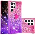 thumbnail image 1 of Clear Case for Samsung Galaxy S23 Ultra (Not S23) with Kickstand for Girls Women, Liquid Glitter Sparkle Bling Cute Case Gradient Quicksand Cover for Samsung Galaxy S23 Ultra JB Pink Mauve, 1 of 14