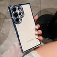 thumbnail image 1 of Clear Case for Samsung Galaxy S24 Ultra with Glitter Bling Rhinestone Camera Lens Frame Luxury Phone Case, Soft Silicone Shockproof Military Grade Protection Slim Cover for Galaxy S24 Ultra, Blue, 1 of 7