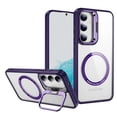 thumbnail image 1 of Clear Case for Samsung Galaxy S24, Upgraded Magnetic Invisible Lens Stand Cover [Military Drop Protection] [Compatible with MagSafe] Transparent Slim Shockproof Case for Galaxy S24, Darkpurple, 1 of 8
