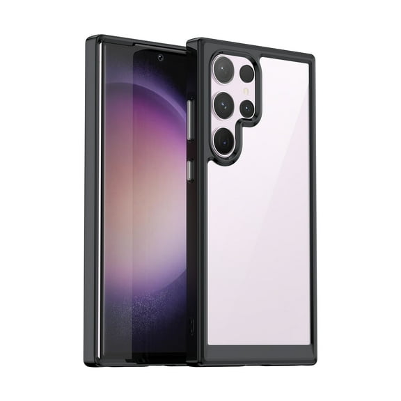 Clear Case for Samsung Galaxy S25 Ultra,Shockproof Hybrid Soft TPU Bumper Acrylic Non Yellowing Anti-Scratch Hard Acrylic Back Transparent Slim Phone Case Cover for Samsung Galaxy S25 Ultra,Black