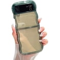thumbnail image 1 of Clear Case for Samsung Galaxy Z Flip 3(2021)/ Z Flip 4(2022), Cute Curly Wave Frame Shape Soft Slim Shockproof Protective Phone Case for Samsung Z Flip 3/ Z Flip 4,Green, 1 of 10