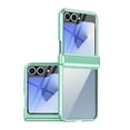 thumbnail image 1 of Clear Case for Samsung Galaxy Z Flip 6, Build in Screen Protector HD Transparent Not-Yellowing Hinge Protection Shockproof Anti-Scratch Slim Fit Phone Case Cover for Samsung Galaxy Z Flip 6, Green, 1 of 7