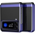 thumbnail image 1 of Clear Case for Samsung Galaxy Z Flip4 5G, Luxury Plating Folding Sleeve Cover Slim Thin Hard PC Shockproof Protective Phone Cover Samsung Galaxy Z Flip 4 DD Blue, 1 of 9