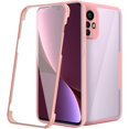 thumbnail image 1 of Clear Case for Xiaomi 12 Lite with Built-in Screen Protector, Slim Shockproof Soft TPU Bumper Full Body Protection Phone Cover Case for Xiaomi 12 Lite QC Pink, 1 of 8
