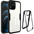 thumbnail image 1 of Clear Case for Xiaomi Redmi 10C with Built-in Screen Protector, Slim Full Body Rugged Soft TPU Bumper Protective Phone Cover Case for Xiaomi Redmi 10C QC Black, 1 of 8