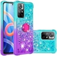 thumbnail image 1 of Clear Case for Xiaomi Redmi Note 11 Pro with Ring Kickstand, Bling Gradient Quicksand Glitter Flowing Liquid Floating Case Cover for Xiaomi Redmi Note 11 Pro/Note Pro+      Bluish Violet, 1 of 7