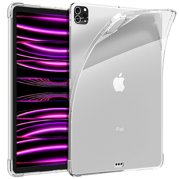 Clear Case for Apple iPad Pro 12.9-in 4th/5th/6th Generation (2020/2021/2022), Four-Corner Airbag Protection, Soft TPU Cover