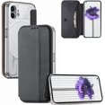 thumbnail image 1 of Clear Case for Nothing Phone 1 with Card Holder, Fiber Pattern PU Leather Wallet Flip Shockproof Phone case Cover for Nothing Phone 1 QW Black, 1 of 9