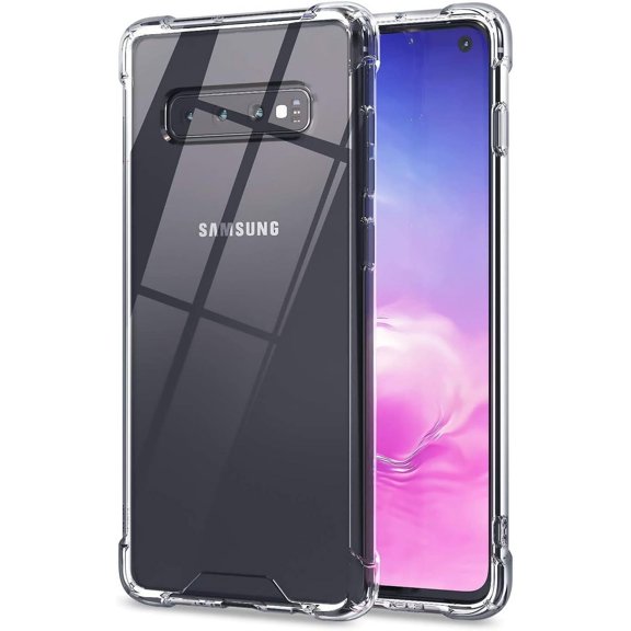 Clear Case for Samsung Galaxy S10 Airbag Corners Shockproof Bumper Protective Phone Cover, Hybrid Design Hard PC Back with Flexible TPU Frame