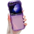 thumbnail image 1 of Clear Case for Samsung Galaxy Z Flip 5 (2023), Cute Curly Wave Frame Shape Soft Slim Shockproof Protective Phone Case for Samsung Z Flip 5,Purple, 1 of 7