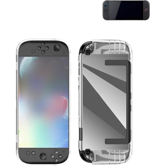 Clear Case for Switch 2 Game Console, Thin Slim Lightweight & Stand & Scratch Proof Durable Protection Rubber TPU Cover (Transparent).