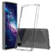 Clear Case for TCL 20 Pro 5G, Transparent [Aquaflex] Semi-Flexible TPU Phone Cover [with Shock Absorbing Airbag Bumpers]