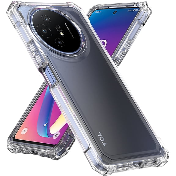 Clear Case for TCL 60 XE NxtPaper 5G Phone (2025), Nakedcellphone [Shock Absorbing] Hybrid TPU Cover - Transparent