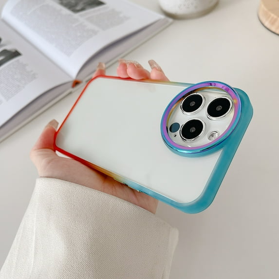 Clear Case for iPhone 13 Pro Max, Jelly Tricolor Shockproof Slim Lightweight Phone Cover for iPhone 13 Pro Max 6.7 Inch,Cyan