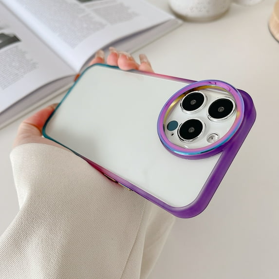 Clear Case for iPhone 13 Pro Max, Jelly Tricolor Shockproof Slim Lightweight Phone Cover for iPhone 13 Pro Max 6.7 Inch,Purple