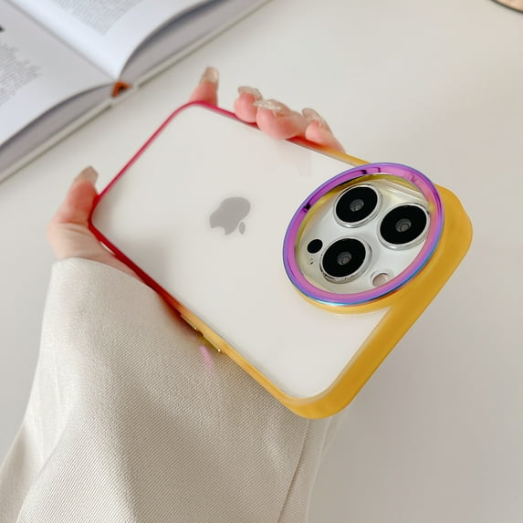 Clear Case for iPhone 13 Pro Max, Jelly Tricolor Shockproof Slim Lightweight Phone Cover for iPhone 13 Pro Max 6.7 Inch,Yellow