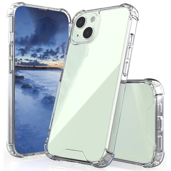 Clear Case for iPhone 13, Transparent [Aquaflex] Semi-Flexible TPU Phone Cover [with Shock Absorbing Airbag Bumpers]