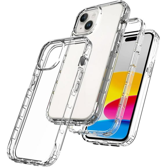 Clear Case for iPhone 15 Plus, Thin Slim Crystal Bilayer Bumper Shockproof Protective Case Cover for iPhone 15 Plus 6.7 inch 2023 (Clear)