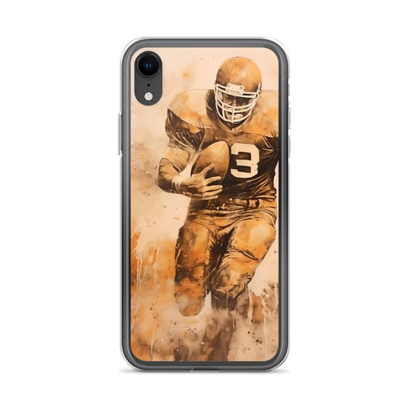 Clear Case for iPhone® Football Player Photo Cover Gift For Him (iPhone XR)