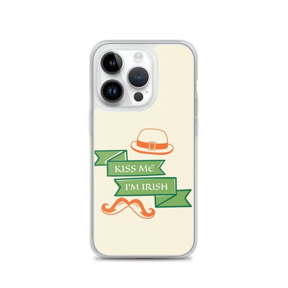 Clear Case for iPhone® Kiss Me I'm Irish Phone Cover St. Patrick's Day Gift (iPhone 14 Pro)