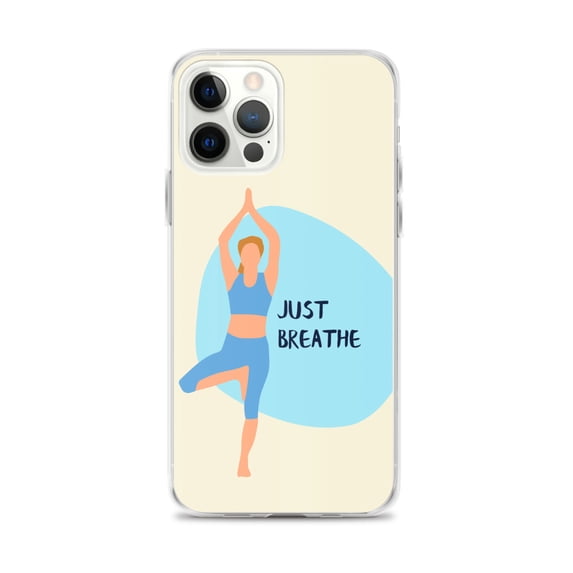 Clear Case for iPhone® Yoga Just Breathe Phone Cover Gift (iPhone 12 Pro Max)