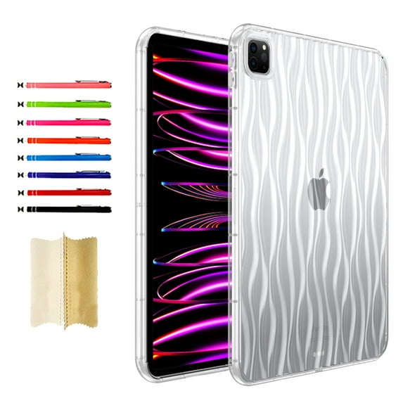 Clear Case for iPad Pro 11" 2022 2021 2020 2018/Air 4th Gen 10.9" 2020/Air 5th Gen 10.9" 2022, Luxury Slim Fit TPU Back Protective Shock-Absorption Corner Protection Lightweight Soft Cover, Clear