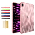 thumbnail image 1 of Clear Case for iPad Pro 11" 2022 2021 2020 2018/Air 4th Gen 10.9" 2020/Air 5th Gen 10.9" 2022, Luxury Slim Fit TPU Back Protective Shock-Absorption Corner Protection Lightweight Soft Cover, Pink, 1 of 6