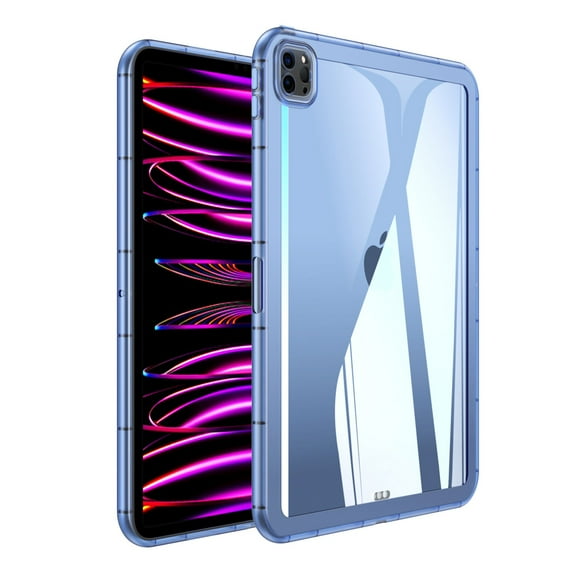 Clear Case for iPad Pro 11" 2024 M4 5th Geneartion A2836/A2837/A3006, Slim Lightweight TPU Back Transparent Shockproof Drop Protective Ultra Thin Anti-Yellow Case Cover for iPad Pro 11 2024, Blue