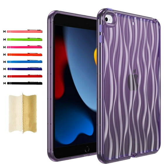 Clear Case for iPad mini 1/2/3/4/5, Luxury Slim Fit TPU Back Protective Shock-Absorption Corner Protection Lightweight Soft Cover for iPad mini 1/2/3/4/5, Darkpurple
