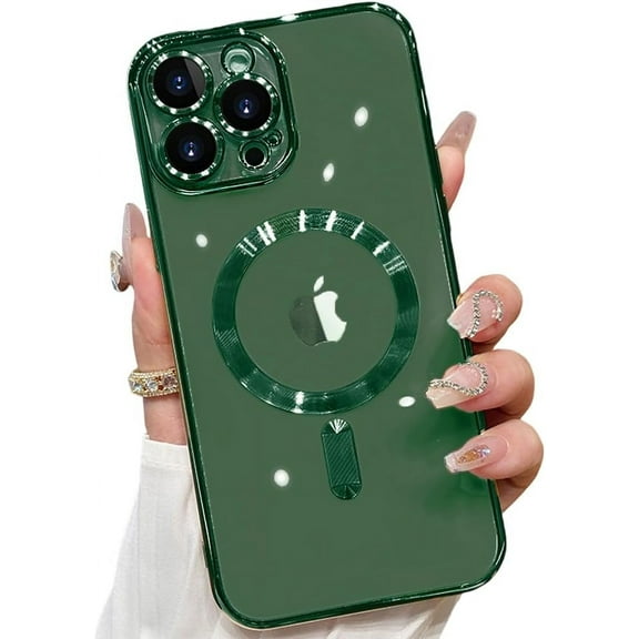 Clear Case for iPhone 11 Pro Max Case Compatible with MagSafe Built-in Camera Lens Protector Soft Shockproof Slim Magnetic Case for iPhone 11 Pro Max 6.5" - Green