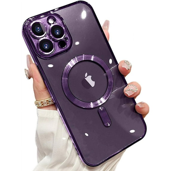 Clear Case for iPhone 11 Pro Max Case Compatible with MagSafe Built-in Camera Lens Protector Soft Shockproof Slim Magnetic Case for iPhone 11 Pro Max 6.5" - Purple