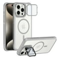 thumbnail image 1 of Clear Case for iPhone 12 with Lens Kickstand and Camera Protector, MagSafe Compatible, Full Body Shockproof Cover, Military-Grade Protection Magnetic Phone Case for iPhone 12, Gray, 1 of 6