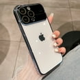 thumbnail image 1 of Clear Case for iPhone 12 Pro, Electroplated Bumper High-Transparency Rugged PC Slim Cover, Tempered Glass Lens Protector Dustproof Net Non-Yellowing Case for iPhone 12 Pro,Blue, 1 of 6