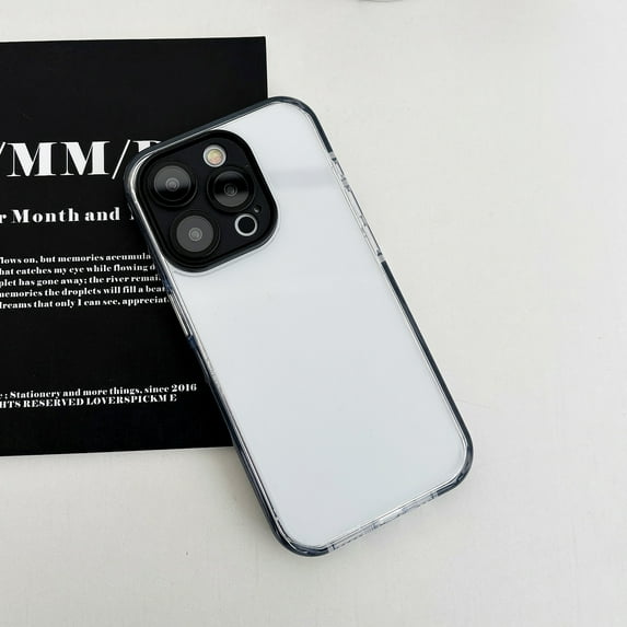Clear Case for iPhone 13 Pro Max, Rugged Hybrid Transparent Non-Yellowing Phone Cover, Full Body Camera Protection Shockproof Scratch Resistant Lightweight Slim Case for iPhone 13 Pro Max, Black
