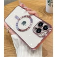 thumbnail image 1 of Clear Case for iPhone 14 Pro Magnetic Case Compatible with MagSafe Built-in Camera Lens Protector Soft Shockproof Slim Phone Case for 14 Pro 6.1" - Pink, 1 of 10